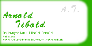 arnold tibold business card